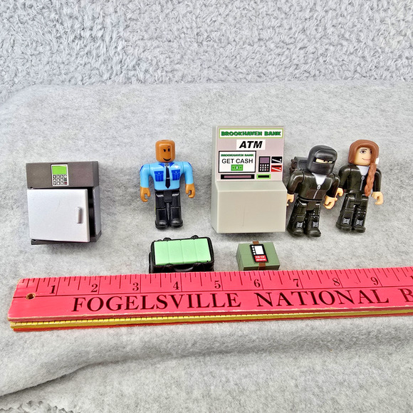 Roblox Brookhaven Bank Parts Figures Money Safe ATM Security Police Lot - Picture 2 of 10